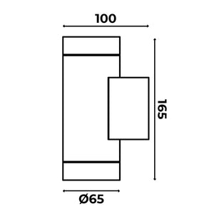 SONA-2 Up & Down Outdoor Wall Light | 2 x GU10 | IP65 | Matt Black