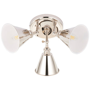 HAL | Triple Semi Flush Ceiling Adjustable Spotlight Fitting | 3 x E14 | IP20 | Polished Nickel