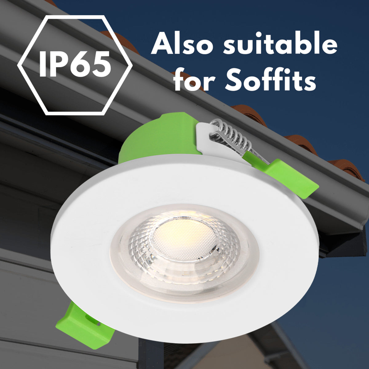 STRATA 5 | Tri-Colour CCT | LED Fire Rated Downlight | Dimmable 6W 655lm | IP65 | White