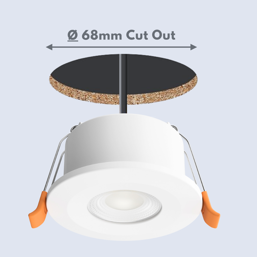 STRATA 5 | Tri-Colour CCT | LED Fire Rated Downlight | Dimmable 5W 600lm | IP65 | White