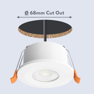 STRATA 5 | Tri-Colour CCT | LED Fire Rated Downlight | Dimmable 5W 600lm | IP65 | White