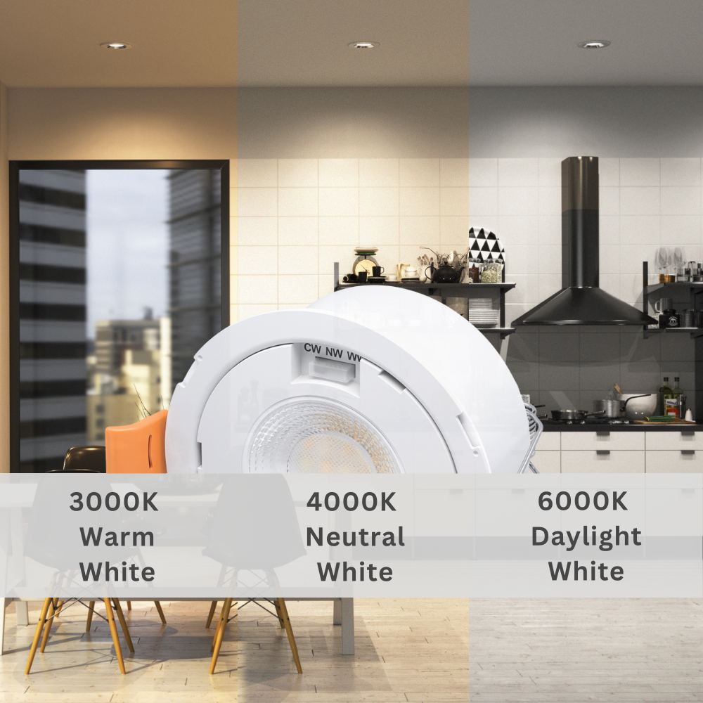 STRATA 5 | Tri-Colour CCT | LED Fire Rated Downlight | Dimmable 5W 600lm | IP65 | White