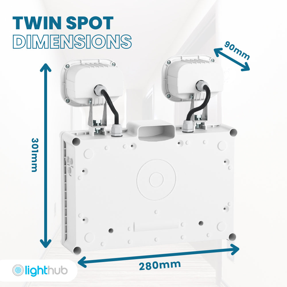 Ip65 Light Testing IP65 LED Self Test Twin Spot Non Maintained Wall Light | 3hr Emergency ...