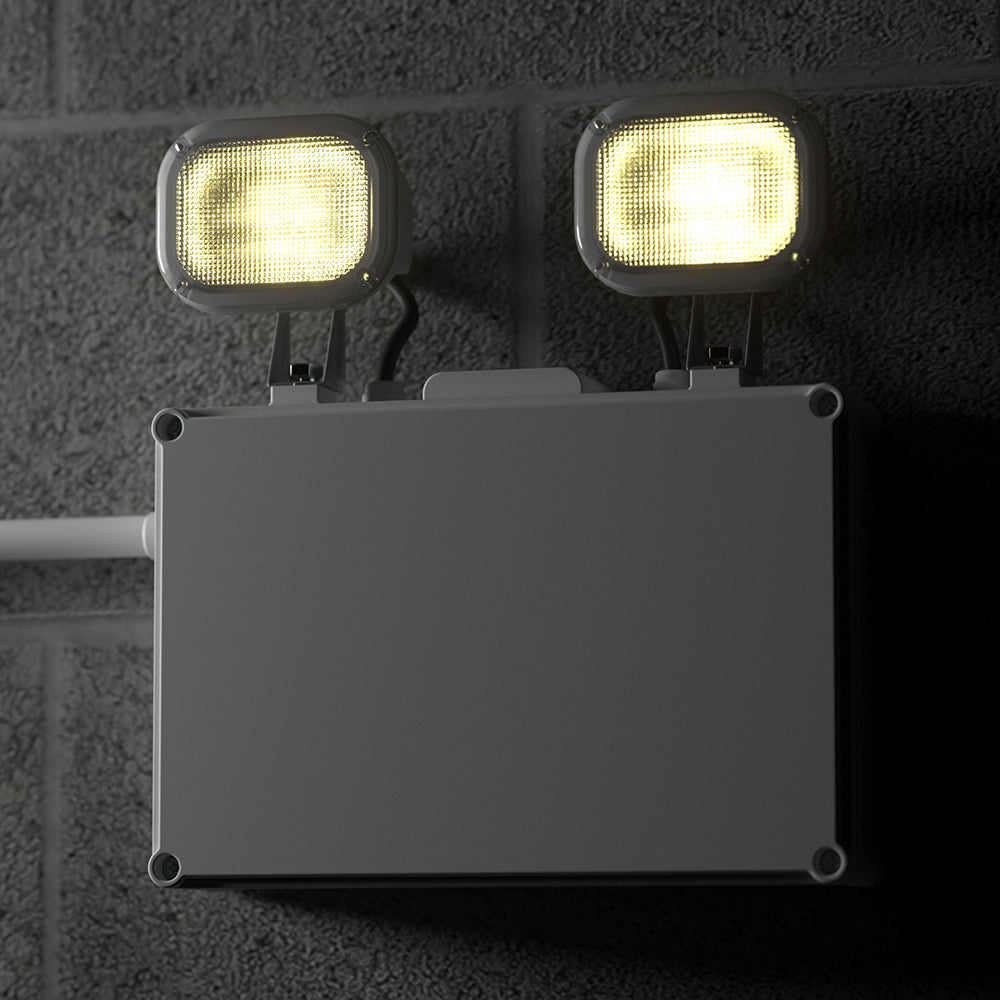 Ip65 Light Testing IP65 LED Self Test Twin Spot Non Maintained Wall Light | 3hr Emergency ...