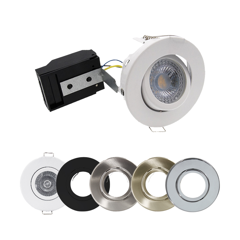 ELD | GU10 Tilt Adjustable Fire Rated Downlight | 30/60/90 Min Fire Rated | IP20 | 75mm Cutout | Antique Brass