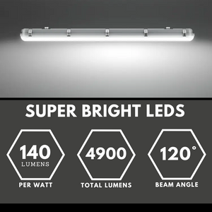 TORO Non-Corrosive LED Batten Light | 5ft 3360lm | CCT Tri-Colour & Multi Wattage | IP65 | Microwave