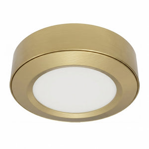 Round Under Cabinet Puck Light Ring for Recessed Fitting | Brushed Brass