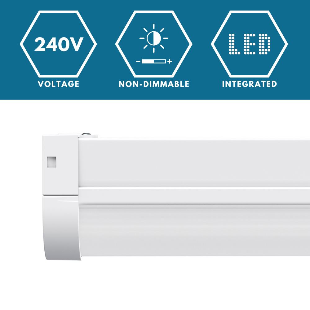 VALA LED Batten Light | 4ft High Lumen 5320lm | CCT Tri-Colour & Multi Wattage | IP20 | Microwave