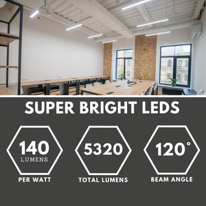 VALA LED Batten Light | 4ft High Lumen 5320lm | CCT Tri-Colour & Multi Wattage | IP20 | Microwave