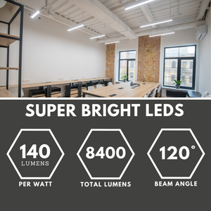 VALA LED Batten Light | 6ft High Lumen 8400lm | CCT Tri-Colour & Multi Wattage | IP20 | Standard
