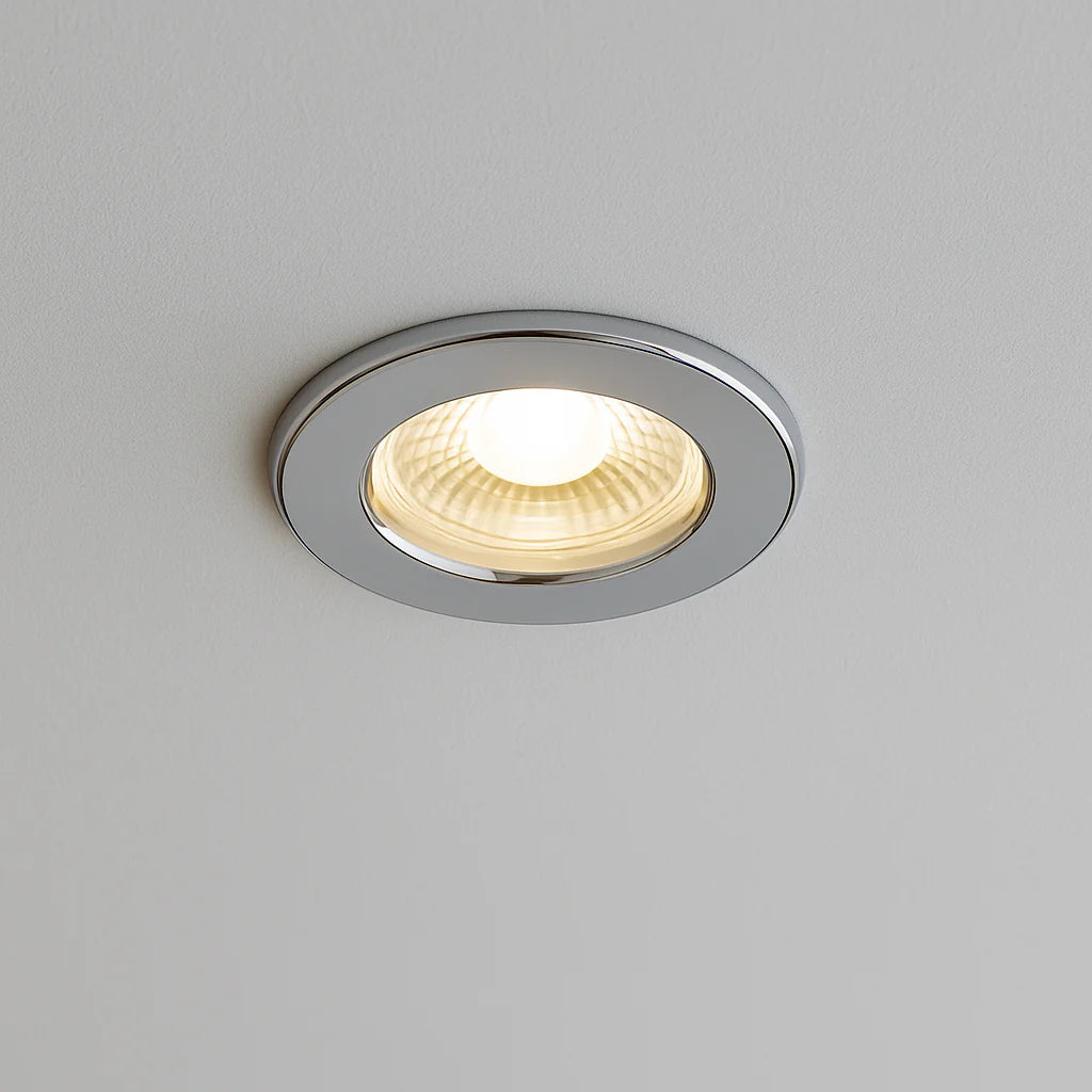 3CCT Fire Rated Dimmable Downlight Fitting | LED 5W 550lm | CCT Tri-Colour | IP65 | Polished Chrome