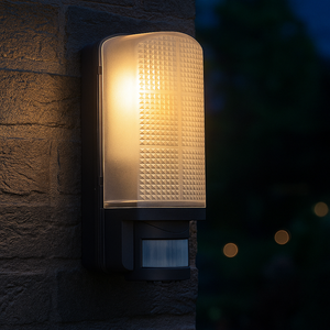 LED CCT Outdoor Bulkhead Wall Light Fitting | 8W E27 | CCT Tri-Colour | IP44 | PIR Motion Sensor | Black