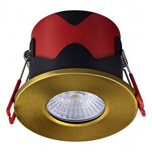 ONYX | Quad-Colour CCT | LED Fire Rated Downlight | Dimmable 7W 750lm  | IP65 | Matt Brass