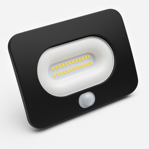 LED Mains Slim Flood Security Light | 10W 800lm 4000K | IP65 | Black | PIR Motion Sensor