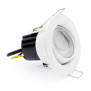 Fire Rated Dimmable Tilt Adjustable Downlight | LED 5W 480lm | 3000K Warm White | IP65 | White