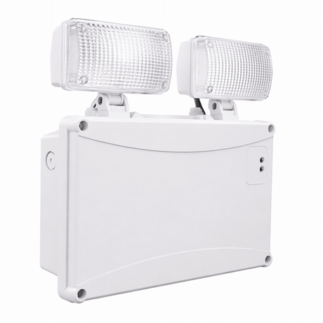 Twin Spot Non Maintained Wall Light | LED 4.5W 400lm | 4000K Neutral | IP65 | 3hr Emergency - LightHub Direct