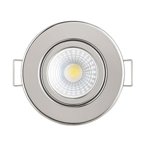 Polished Chrome Tilt Adjustable Fire Rated GU10 Open Back Downlight | Pressed Steel | IP20 | 30-90 Min Rated