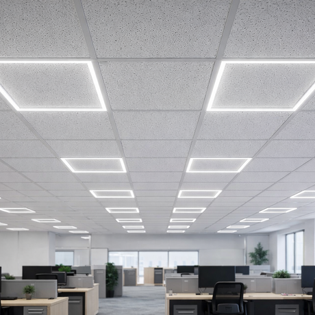 600x600 led frame ceiling tile light in modern office scene