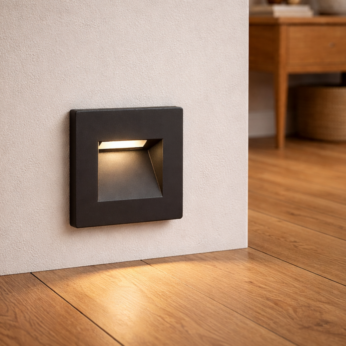 Recessed Indirect Square Wall Step Brick Stair Light for Indoor / Outdoor | LED CCT 1.5W | IP65 | 3000K, 4000K & 6500K | Black