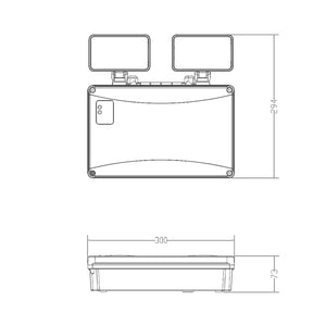 Twin Spot Non Maintained Wall Light | LED 4.5W 400lm | 4000K Neutral | IP65 | 3hr Emergency - LightHub Direct