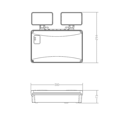 Twin Spot Non Maintained Wall Light | LED 4.5W 400lm | 4000K Neutral | IP65 | 3hr Emergency - LightHub Direct