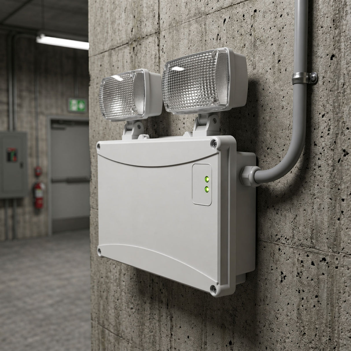 Twin Spot Non Maintained Wall Light | LED 4.5W 400lm | 4000K Neutral | IP65 | 3hr Emergency - LightHub Direct