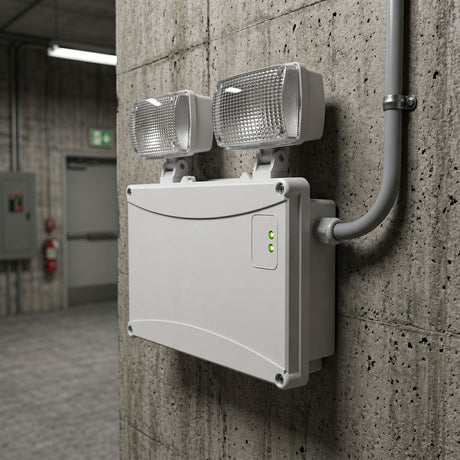 Twin Spot Non Maintained Wall Light | LED 4.5W 400lm | 4000K Neutral | IP65 | 3hr Emergency - LightHub Direct