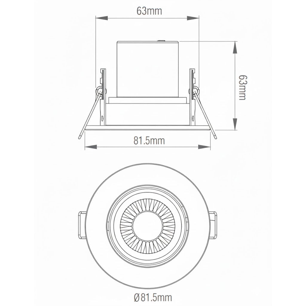 Fire Rated Dimmable Tilt Adjustable Downlight | LED 5W 480lm | 3000K Warm White | IP65 | White
