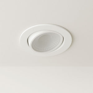 Fire Rated Dimmable Tilt Adjustable Downlight | LED 5W 480lm | 3000K Warm White | IP65 | White
