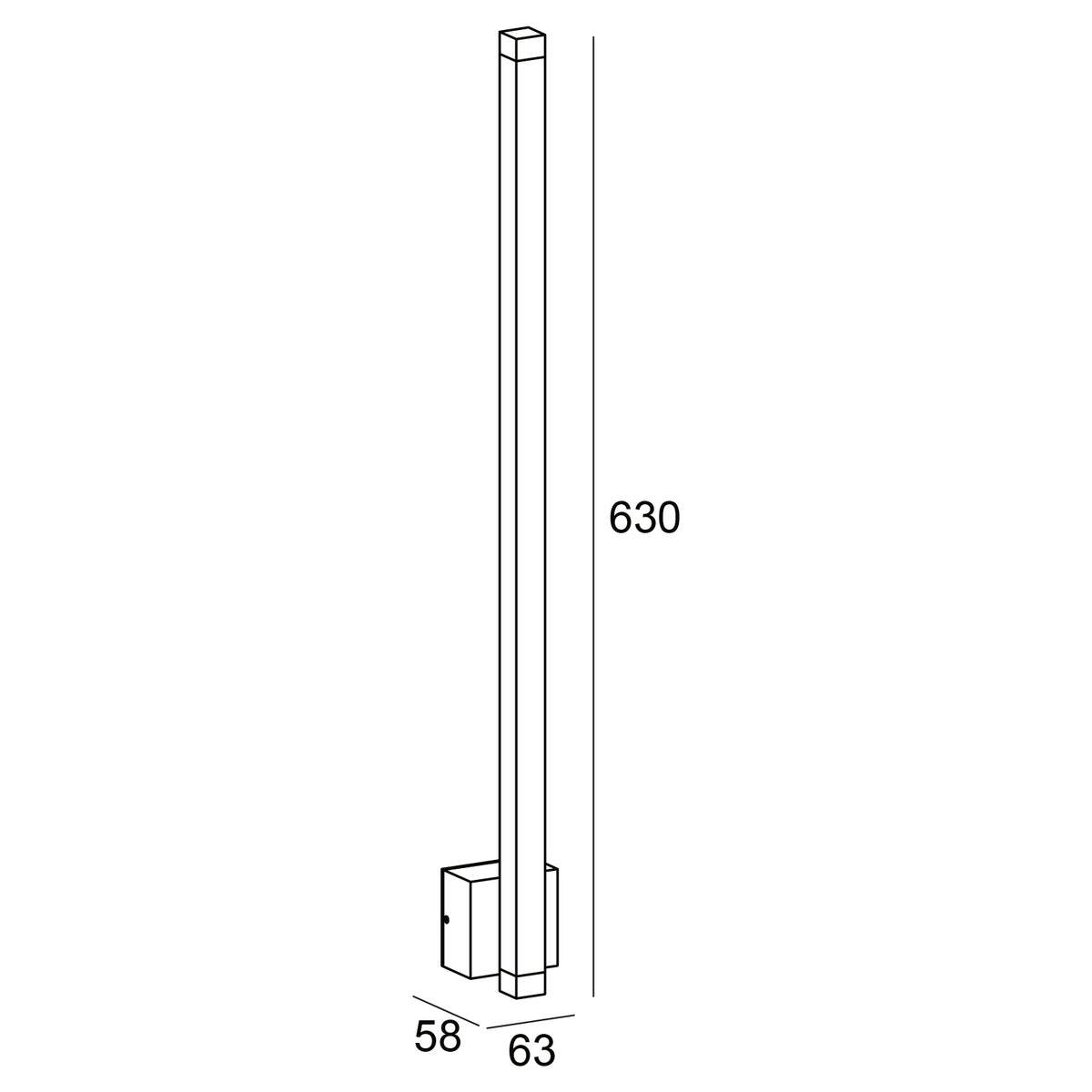 KODA Slim Linear Outdoor Wall Light | LED 9W 430lm | 3000K Warm White | IP54 | Black