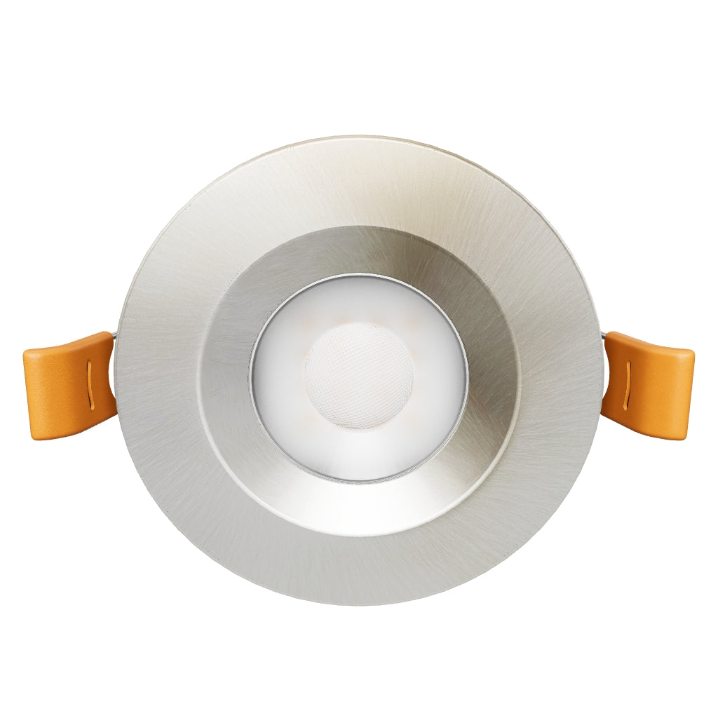 STRATA ONE | Tri-Colour CCT | LED Fire Rated Downlight | Dimmable 6W 600lm | IP65 | Brushed Chrome