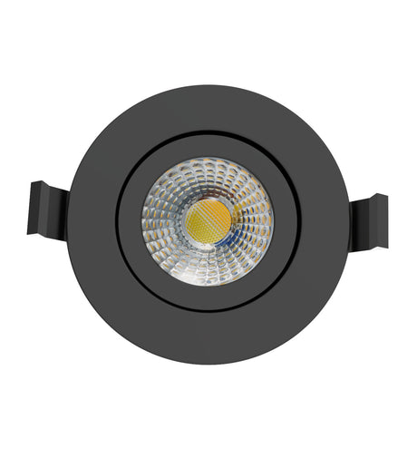 SPEY | Quad - Colour CCT | LED Tilt Adjustable Fire Rated Downlight | Dimmable 7W 750lm | IP65 | Matt Black - LightHub Direct