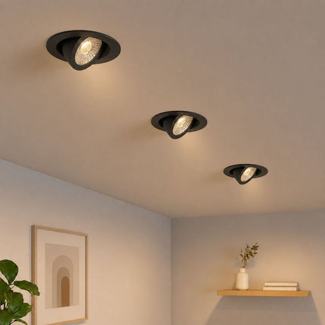 SPEY | Quad - Colour CCT | LED Tilt Adjustable Fire Rated Downlight | Dimmable 7W 750lm | IP65 | Matt Black - LightHub Direct