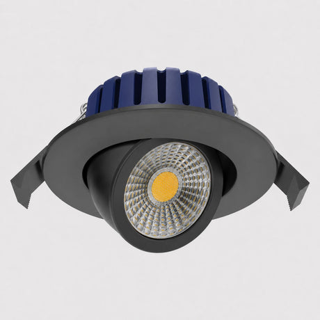 SPEY | Quad - Colour CCT | LED Tilt Adjustable Fire Rated Downlight | Dimmable 7W 750lm | IP65 | Matt Black - LightHub Direct