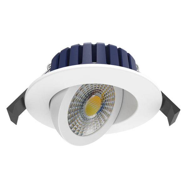 SPEY | Quad-Colour CCT | LED Tilt Adjustable Fire Rated Downlight | Dimmable 5W 580lm | IP65 | White