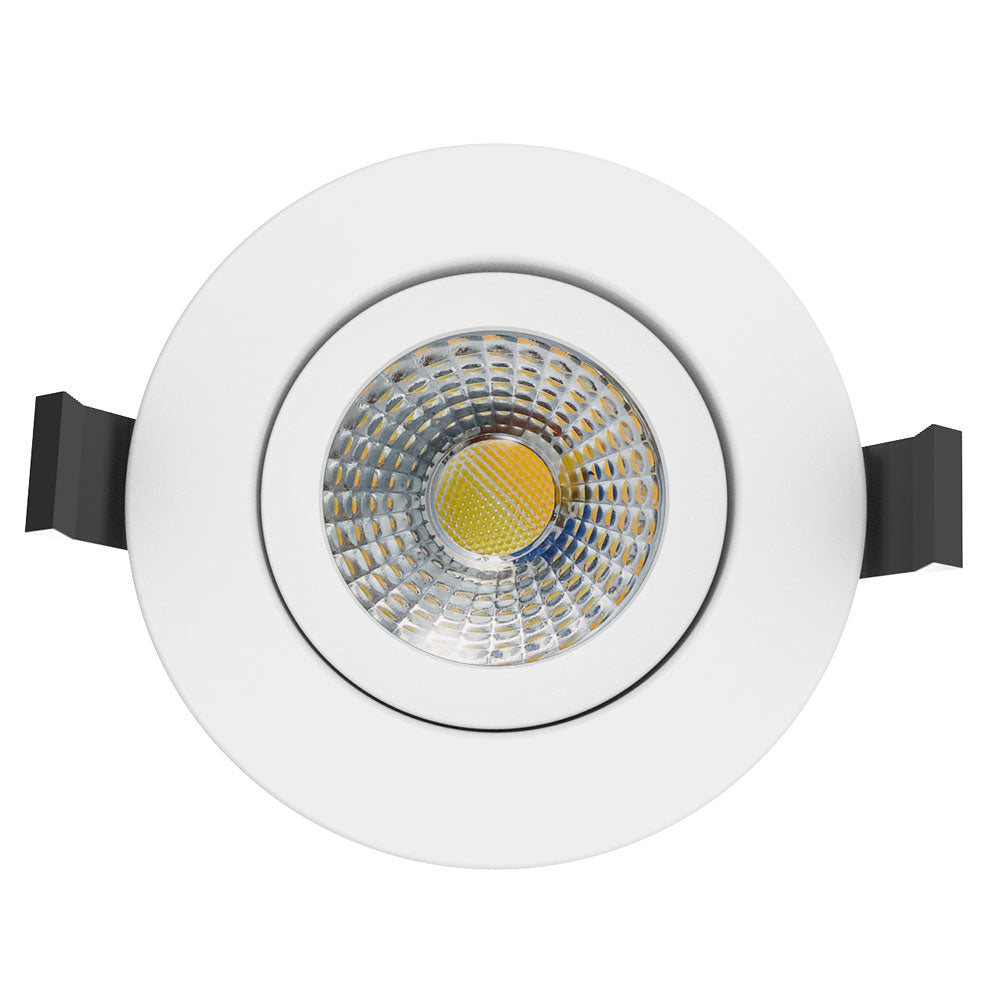 SPEY | Quad-Colour CCT | LED Tilt Adjustable Fire Rated Downlight | Dimmable 7W 750lm | IP65 | White