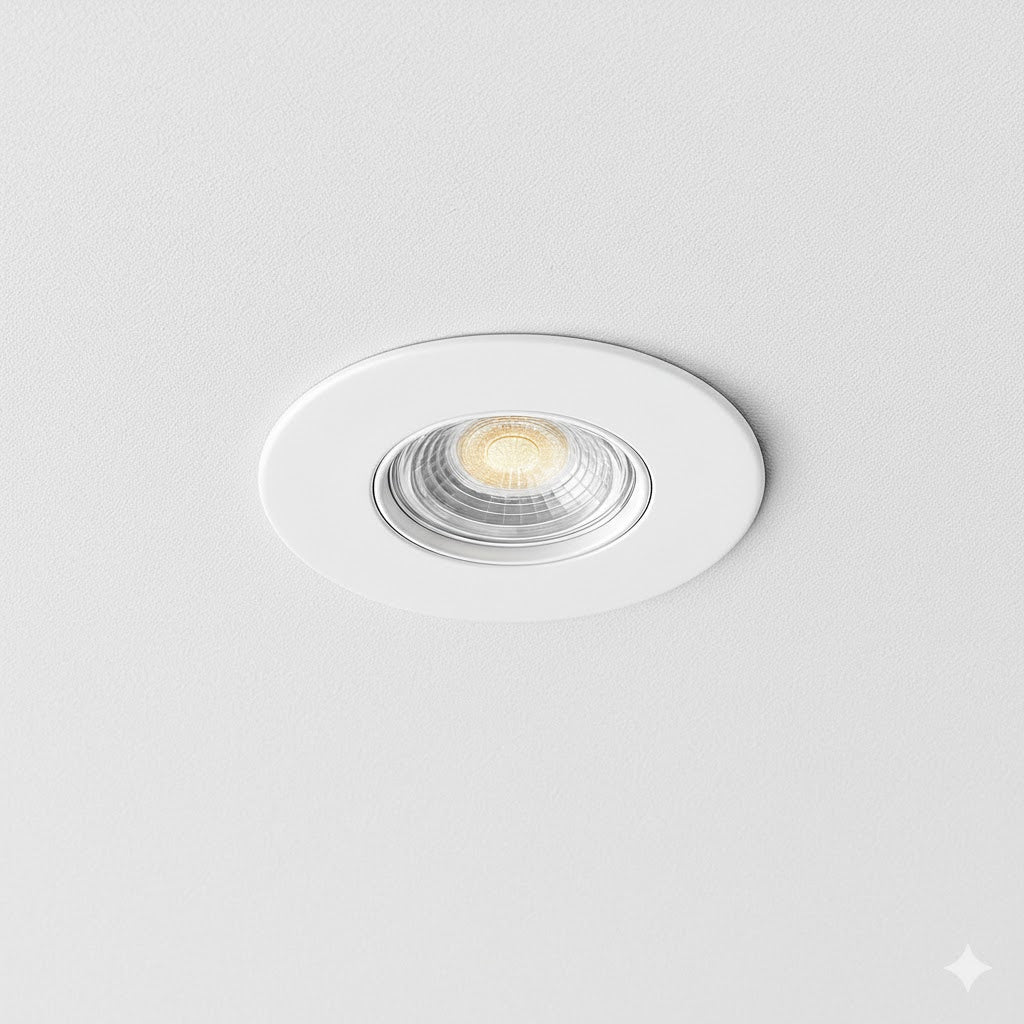 White Fixed Fire Rated GU10 Open Back Downlight | Pressed Steel | IP20 | 30-90 Min Rated