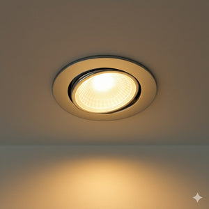 Fire Rated Dimmable Tilt Adjustable Downlight | LED 5W 480lm | 3000K Warm White | IP65 | Polished Chrome