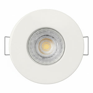 White Fixed Fire Rated GU10 Open Back Downlight | Pressed Steel | IP20 | 30-90 Min Rated