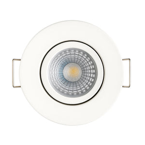 White Tilt Adjustable Fire Rated GU10 Open Back Downlight | Pressed Steel | IP20 | 30-90 Min Rated