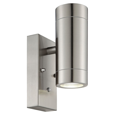 KEW Up Down Stainless Steel Outdoor Porch Wall Light | GU10 | IP44 | Photocell Dusk Dawn