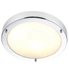 Slim Round Bathroom Bulkhead Ceiling Light Fitting | E27 LED | IP44 | Polished Chrome | 2700K Warm White