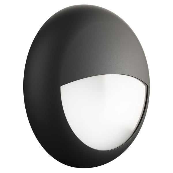 BALHAM Drum Bulkhead Light Fitting | LED 18W 1600lm | CCT Tri-Colour | IP65 | Black Eyelid | 3hr Emergency Function