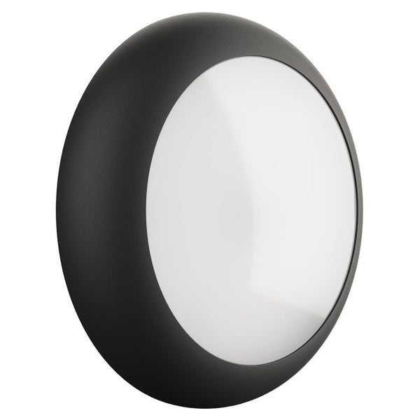 BALHAM PRO Drum Bulkhead Light Fitting | LED Multi Wattage | CCT 5-Colour  | IP65 | Black | 3hr Emergency Function