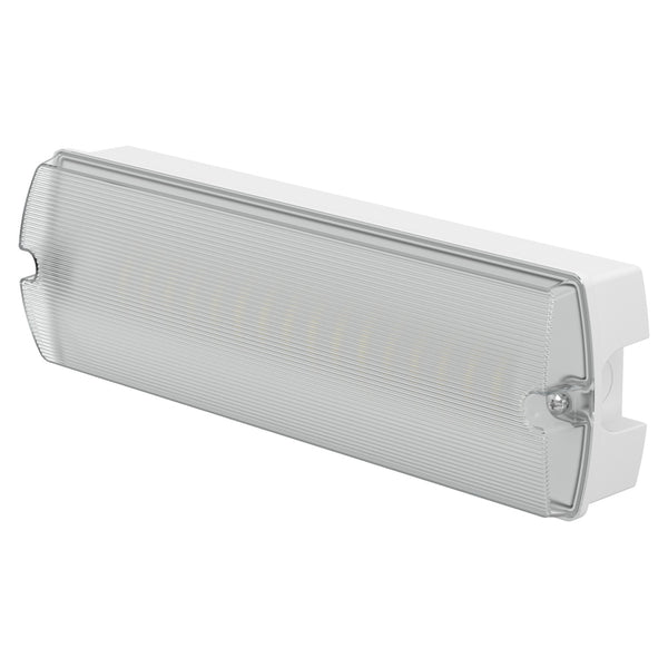 APEX-4 Rectangle Fire Exit Bulkhead Light Fitting | LED 3.5W 254lm | 4000K Neutral White | IP65 | 3hr Emergency