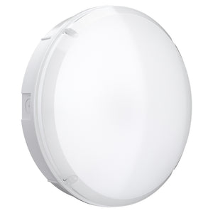BALHAM PRO Drum Bulkhead Light Fitting | LED 12-18W | CCT 5-Colour | IP65 | Polished Chrome | 3hr Emergency Function | Microwave Motion Sensor