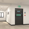 Over Door Fire Exit Box Running Man Light | LED 4W 200lm | 6000K Daylight White | IP20 | 3hr Emergency Function | Down Arrow