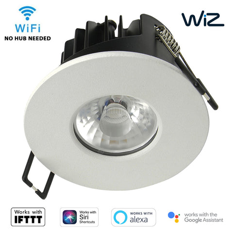 WiZ Smart App Wifi IFTTT Fire Rated Dimmable Downlight | LED 10W 750lm | CCT Tri-Colour | IP65 | White