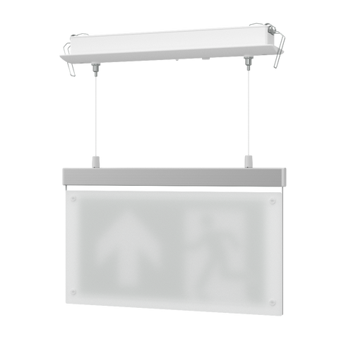 EDGE Suspended Recessed Ceiling Exit Running Man Sign Light | LED 3W 200lm | 6000K Daylight White | IP20 | 3hr Emergency Function