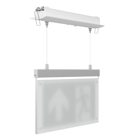 EDGE Suspended Recessed Ceiling Exit Running Man Sign Light | LED 3W 200lm | 6000K Daylight White | IP20 | 3hr Emergency Function